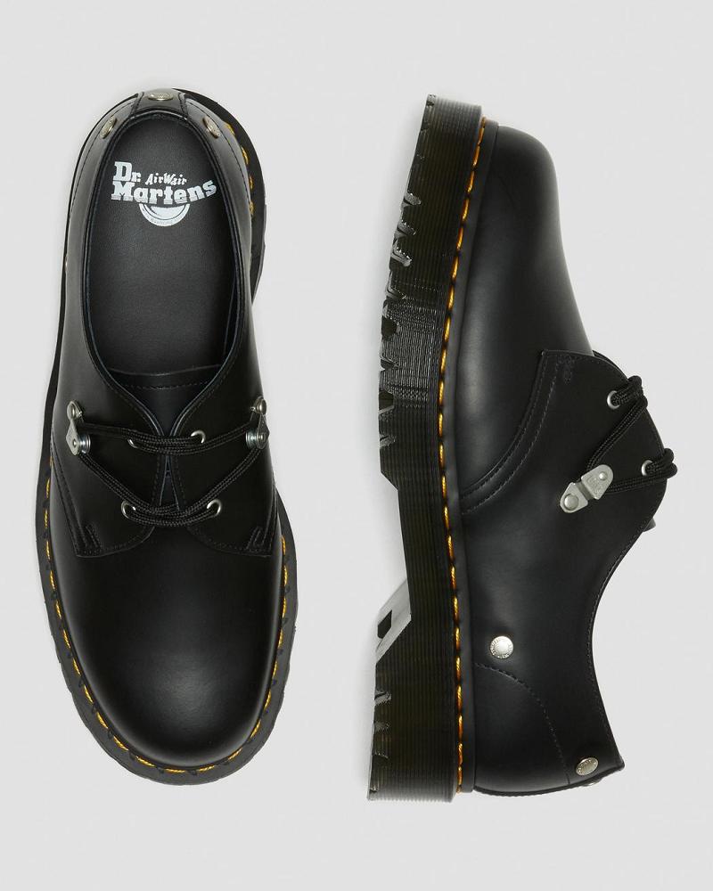 Men's Dr Martens 1461 Bex Stud Leather Oxfords Shoes Black | AU 588VRW